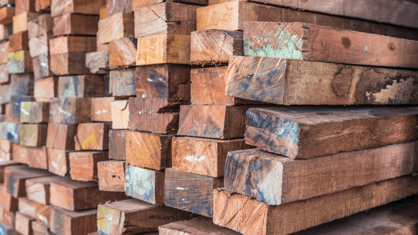 A pile of lumber was donated by one of our clients during a construction removal in New Westminster using our donating construction material program.